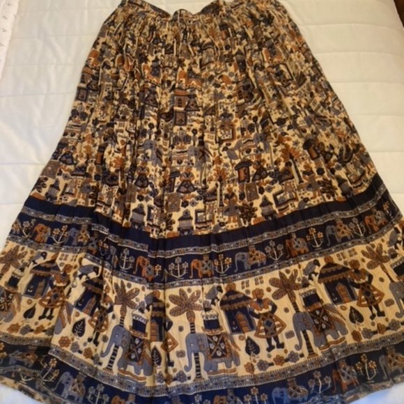 Orvis Multicolor Patterned Long Skirt - Picture 1 of 3